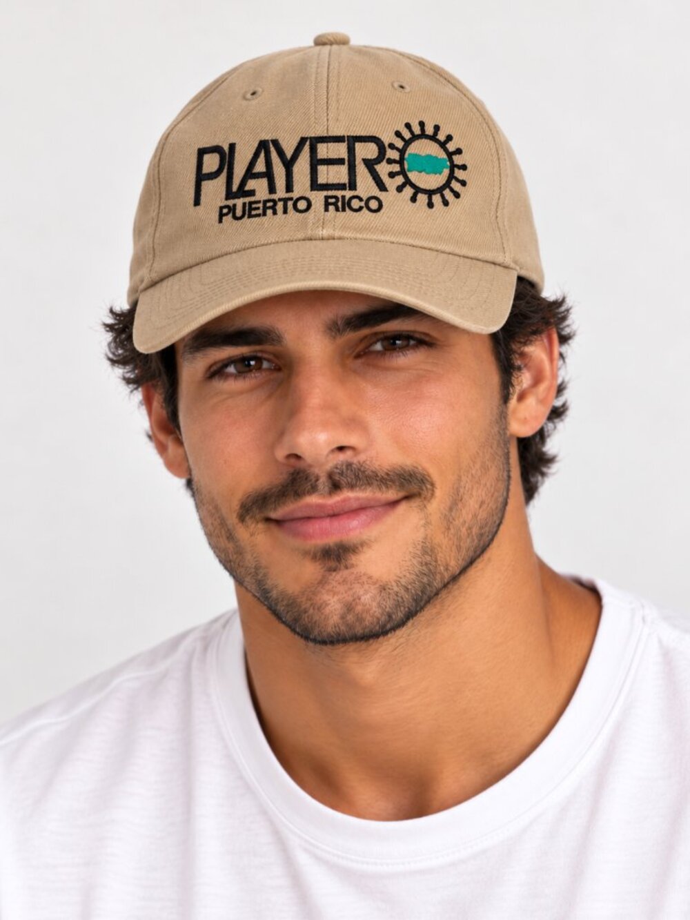 Playero Puerto Rico Beige Embroidered Logo Baseball Cap Adjustable One Size